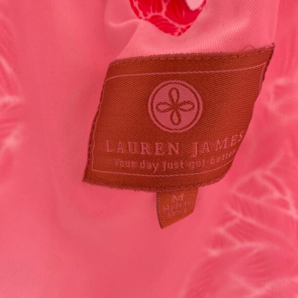 Lauren James Women's Pink & White Floral Halter Daisy Mini Swing Dress Sz Medium - Picture 3 of 12